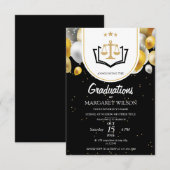 Zwarte Goud afstudeeraankondigingen advocaat Grad Kaart (Voorkant / Achterkant)