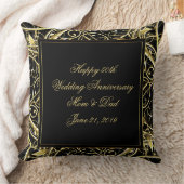 Zwarte Goud Bloei 50ste Huwelijksverjaardag Kussen (Deken)