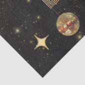 Zwarte Goud Dansende Disco Bal 80ste Verjaardag Tissuepapier (Detail)