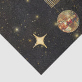 Zwarte Goud Dansende Disco Bal 85e Verjaardag Tissuepapier (Detail)