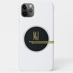 Zwarte Goud Drummer Monogram iPhone 11 Pro Max Hoesje