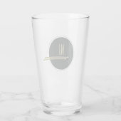 Zwarte Goud Drummer Monogram Glas (Achterkant)
