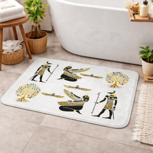 Zwarte Goud Egyptische Mythologie Patroon Kunst Badmat