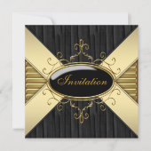 Zwarte Goud Feest Kaart (Voorkant)