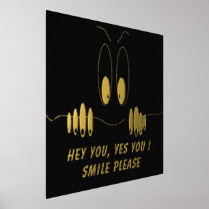 Zwarte Goud Folie Print Poster Aantrekkelijke Teks