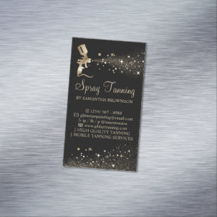 Zwarte Goud Glans Schilder Logo Spray Tan Magnetisch Visitekaartje
