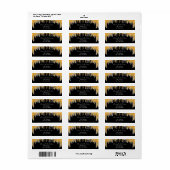 Zwarte goud glinster druppels zilver retouradres etiket (Full Sheet)