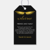 Zwarte Goud Huwelijks Welkom Cadeaulabel (Voorkant)