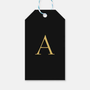 Zwarte Goud Kleur Monogram Professioneel Cadeaulabel