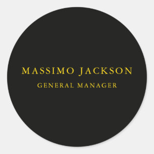 Zwarte Goud Kleuren Professioneel Trendy Minimalis Ronde Sticker