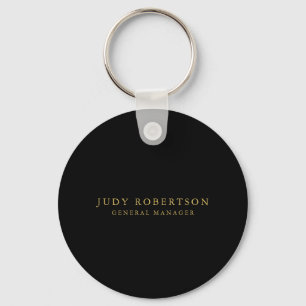 Zwarte Goud Kleuren Professionele Minimalistische Sleutelhanger