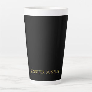 Zwarte Goud Kleuren Professionele Trendy Moderne N Latte Mok