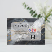 Zwarte Goud Luxe Esthetiek Bedankkaart (Staand voorkant)