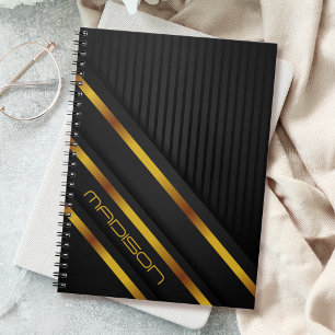 Zwarte Goud Luxe Modern Minimaal Abstract Notitieboek