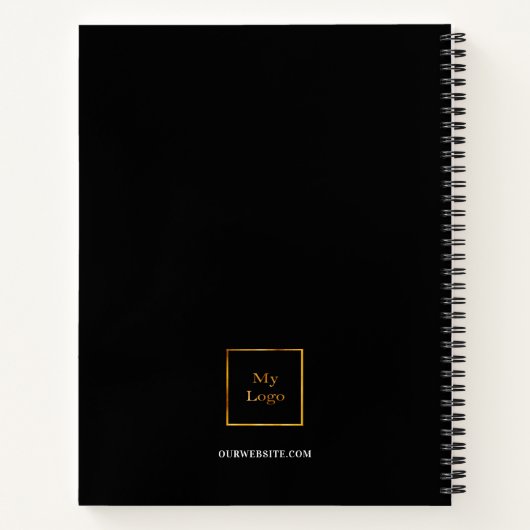 Zwarte goud naam initials foto bedrijf notitieboek (Achterkant)