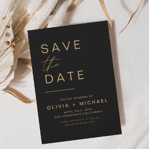 Zwarte Goud Opslagdatum Elegante Minimalistische S Save The Date