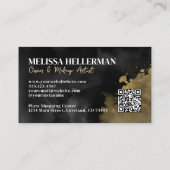 Zwarte Goud QR Code Monogram Visitekaartje (Achterkant)
