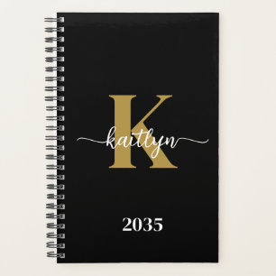 Zwarte Goud Schrift Monogram Planner