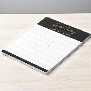 Zwarte Goud Script Luxe Vastgoed Kwaliteit Notitieblok