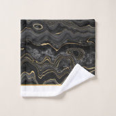 ZWARTE GOUD WITTE MARBLE BATHROOM TOWEL SET BAD HANDDOEK (Wasdoekje)