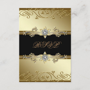 Zwarte Goud Zwarte Tie Feest RSVP Kaartje