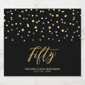 Zwarte & goudbekistingen 50ste verjaardag bier etiket (Enkel label)