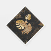 Zwarte goudblad servet (Hoek)