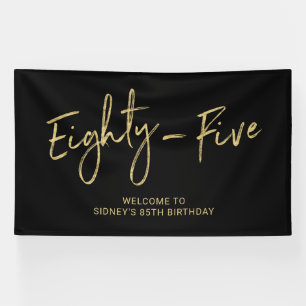 Zwarte & Gouden 85ste Verjaardagsfeest Welkom Bann Spandoek