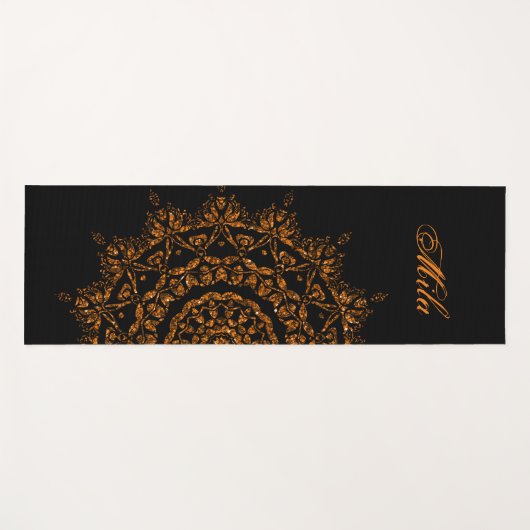 Zwarte gouden achtergrond yogamat (Voorkant (horizontaal))