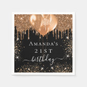 Zwarte gouden ballonnen van de Birthday Servet (Voorkant)