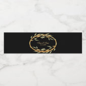 Zwarte Gouden Bladeren Waterfles Label Etiket (Enkel label)