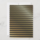 Zwarte Gouden Chevron Verrassingsverjaardagsdiner Kaart (Achterkant)