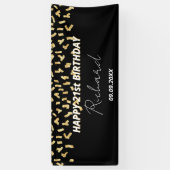 Zwarte gouden confetti spandoek (Verticaal)