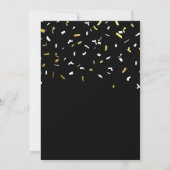 Zwarte gouden confetti uitnodiging voor 50e verjaa (Achterkant)