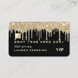 Zwarte Gouden Creditcard Stijl Visitekaartje