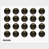 Zwarte & gouden diamanten juweel bruiloft sticker (Vel)