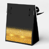 Zwarte gouden elegante Dank je wel Bedankdoosjes (Achterkant)