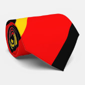 Zwarte gouden en rode brede streep stropdas (Opgerold)