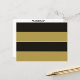 Zwarte, gouden en witte strepen briefkaart