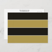 Zwarte, gouden en witte strepen briefkaart (Voorkant / Achterkant)