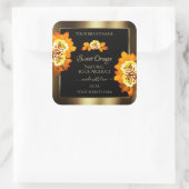 Zwarte gouden etiketten die Oranje Rozen opblazen (Tas)