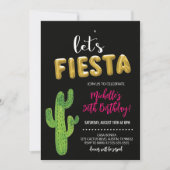 Zwarte & Gouden Fiesta Uitnodiging (Voorkant)