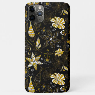  zwarte gouden florale achtergrond iPhone 11 pro max hoesje