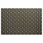  zwarte gouden florale achtergrond stof (Yard (91,4 cm))