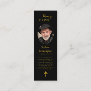 Zwarte Gouden Foto Herdenkings- Orthodoxe Gebedenl Mini Visitekaartje