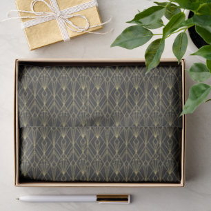 Zwarte gouden geometrische art deco vintage patroo tissuepapier