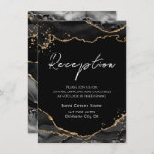 Zwarte Gouden Glitter Agate Steen Bruiloft Bijlage (Voorkant / Achterkant)