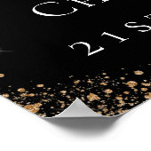Zwarte gouden glitter foto van Birthday Poster (Hoek)