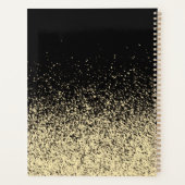 Zwarte Gouden Glitter Meisjes Monogram Planner (Achterkant)