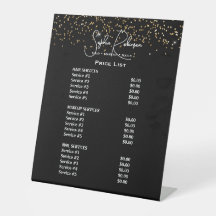 Zwarte & Gouden Glitter Schoonheidssalon Prijzenli